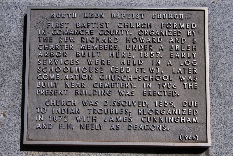 South Leon Baptist Church Marker image. Click for full size.