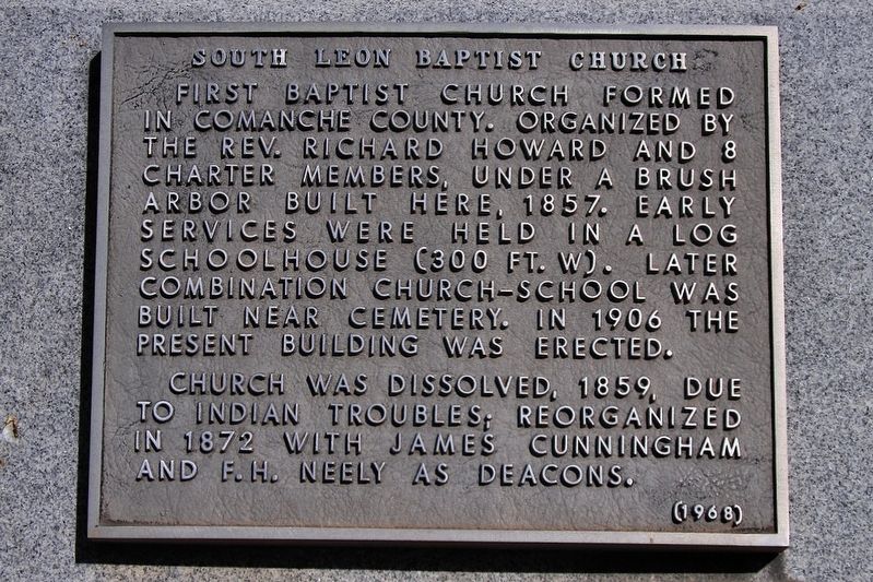 South Leon Baptist Church Marker image. Click for full size.