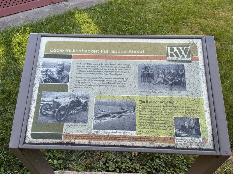 Eddie Rickenbacker: Full Speed Ahead Marker. Click for full size. Eddie Rickenbacker: Full Speed Ahead Marker image. Click for full size.