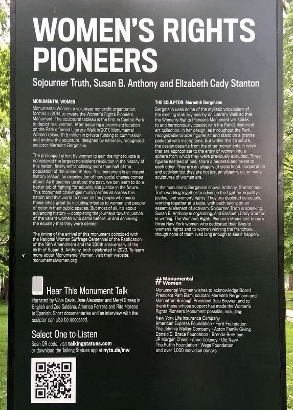 Women's Rights Pioneers Marker image. Click for full size.