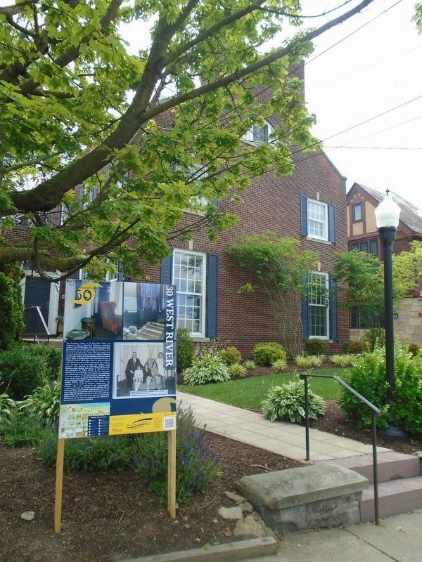 30 West River [Street] Marker and President's Home image. Click for full size.