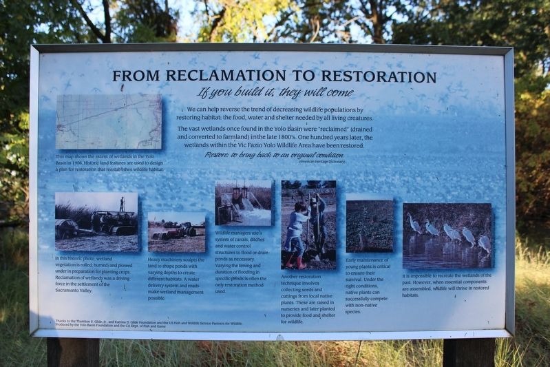 From Reclimation to Restoration Marker image. Click for full size.