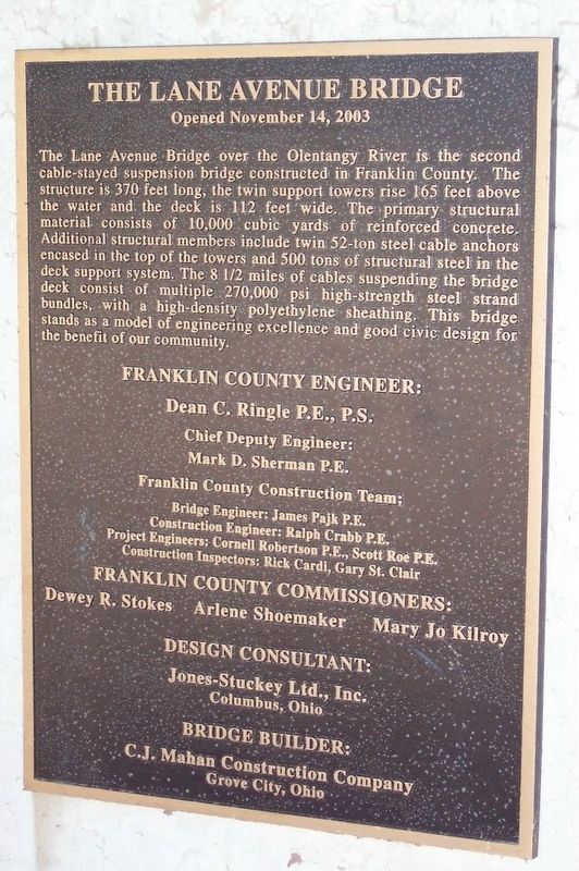 The Lane Avenue Bridge Marker. Click for full size. The Lane Avenue Bridge Marker image. Click for full size.