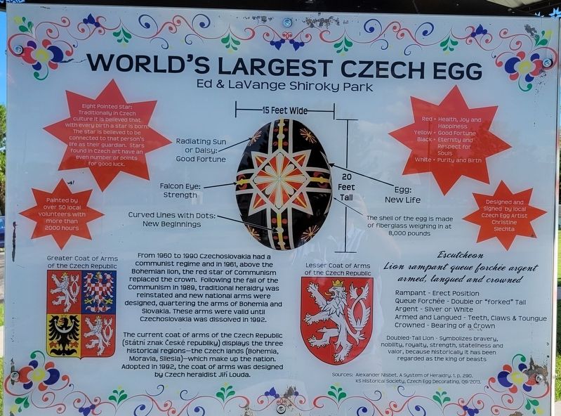 2nd panel - World's Largest Czech Egg Marker image. Click for full size.