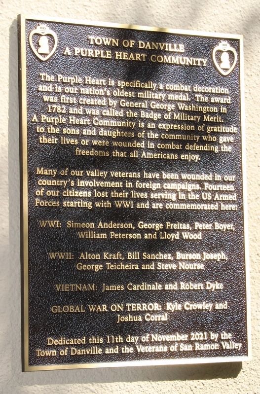 A Purple Heart Community Marker image. Click for full size.