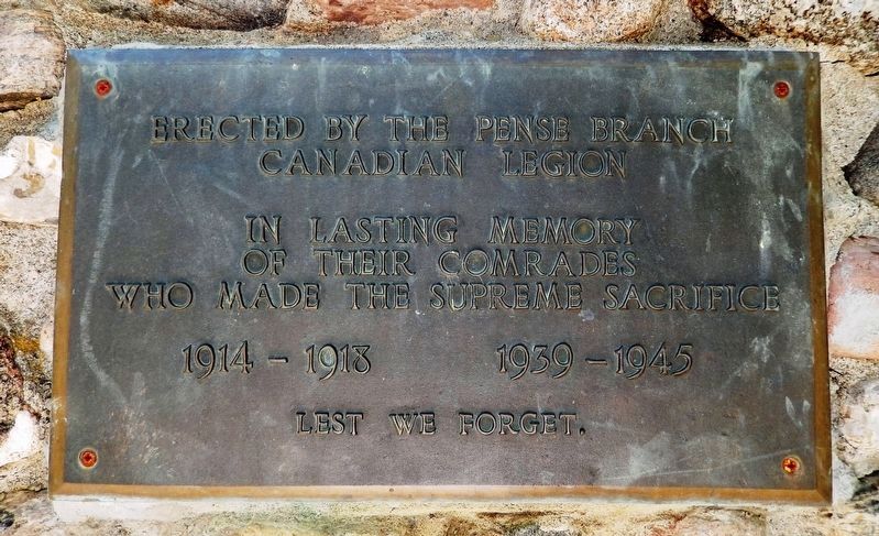 Pense War Memorial Marker image. Click for full size.