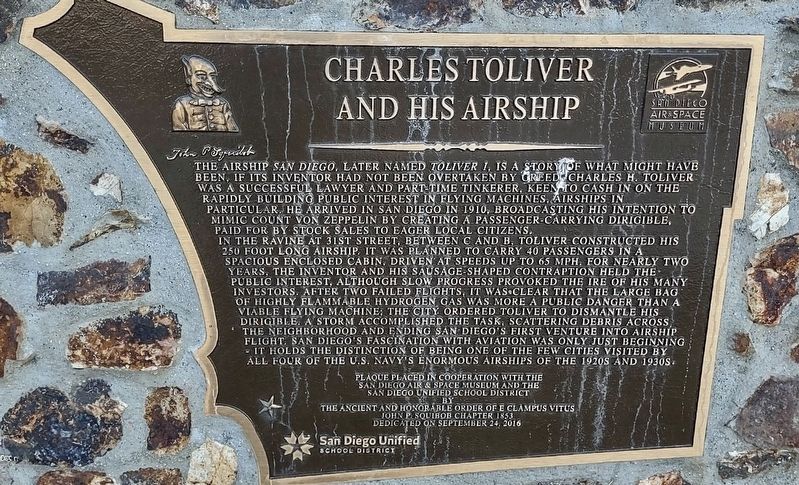 Charles Toliver and his Airship Marker image. Click for full size.
