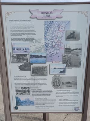Monroe Piers: "Resort along the Lake" Marker image. Click for full size.