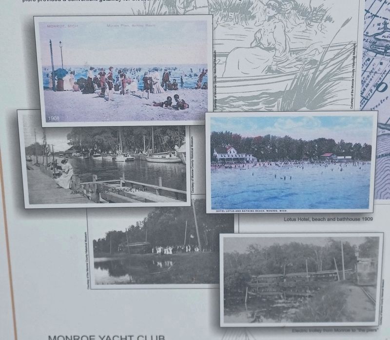 Monroe Piers: "Resort along the Lake" Marker - left images image. Click for full size.