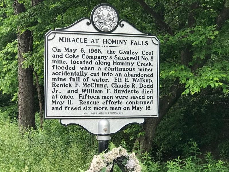 Miracle at Hominy Falls Marker image. Click for full size.