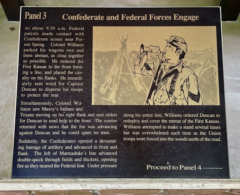 Confederate and Federal Forces Engage Marker. Click for full size. Confederate and Federal Forces Engage Marker image. Click for full size.