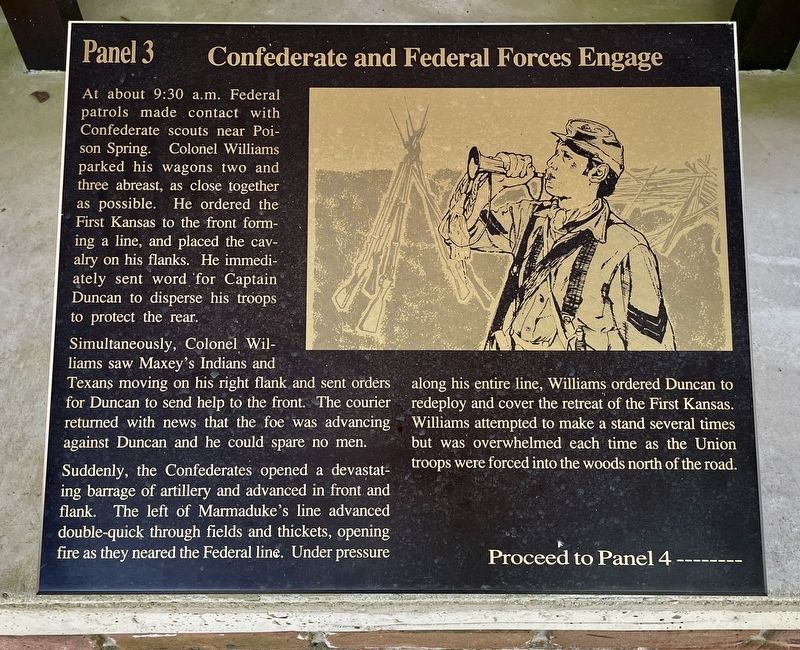 Confederate and Federal Forces Engage Marker image. Click for full size.