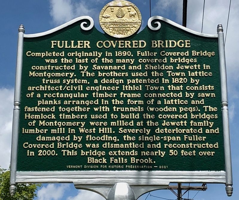 Fuller Covered Bridge Marker image. Click for full size.