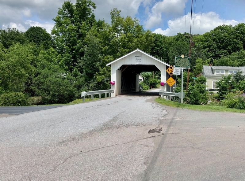 Fuller Covered Bridge and Marker image. Click for full size.