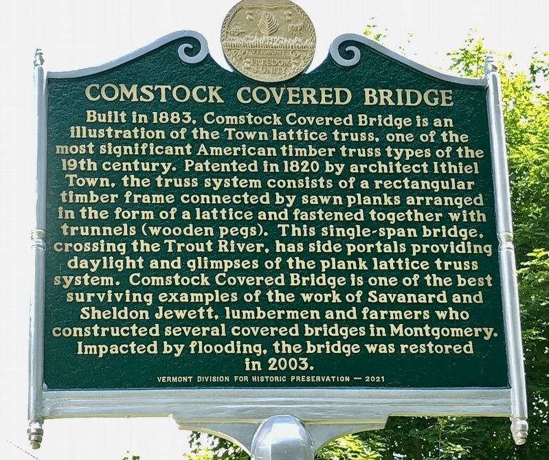 Comstock Covered Bridge Marker image. Click for full size.