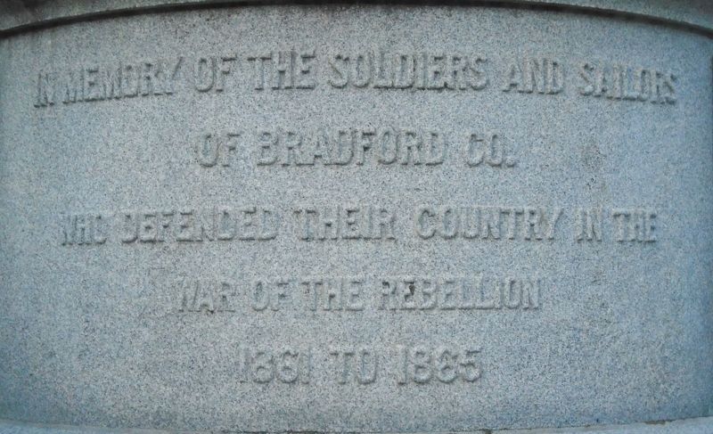 Bradford County Soldiers & Sailors Monument Dedication. Click for full size. Bradford County Soldiers & Sailors Monument Dedication image. Click for full size.