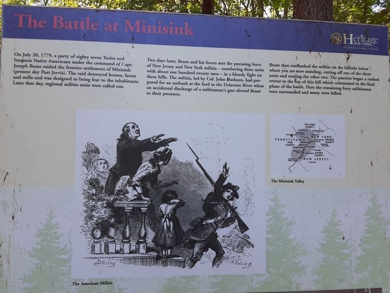 The Battle at Minisink Marker. Click for full size. The Battle at Minisink Marker image. Click for full size.