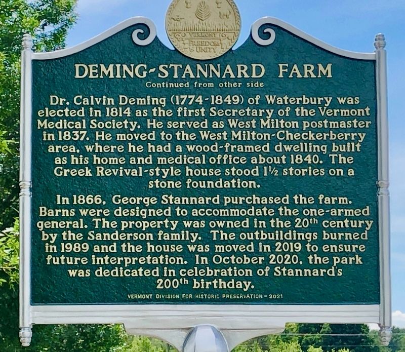 George Jerrison Stannard / Deming-Stannard Farm Marker (side 2) image. Click for full size.