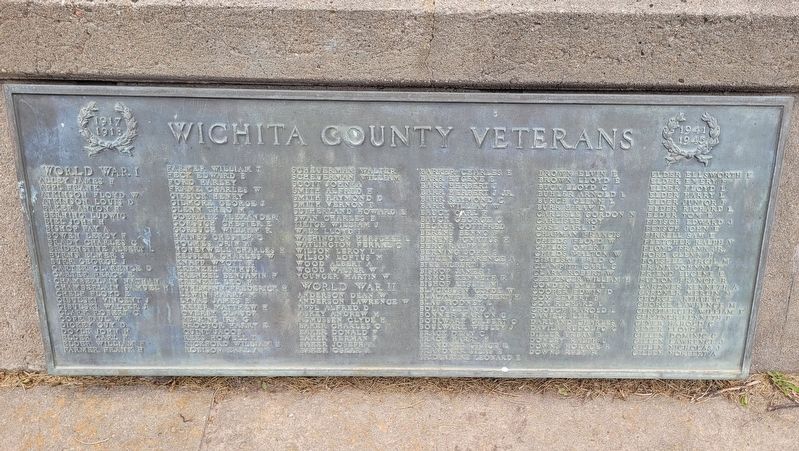 Wichita County Veterans Marker. Click for full size. Wichita County Veterans Marker image. Click for full size.