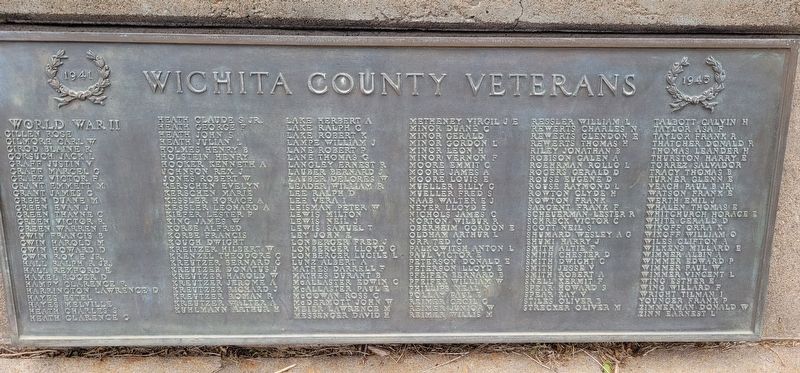 2nd Plaque - Wichita County Veterans Marker. Click for full size. 2nd Plaque - Wichita County Veterans Marker image. Click for full size.