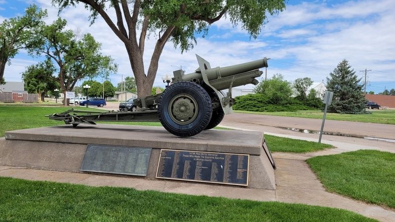 The Wichita County Veterans Marker is the first marker on the left image. Click for full size.