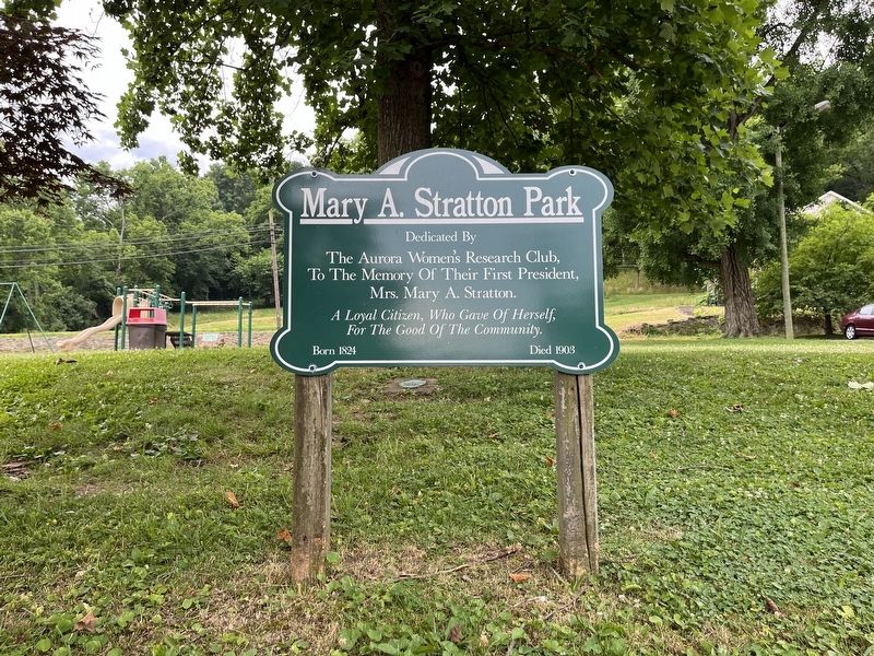 Mary A. Stratton Park Marker image. Click for full size.