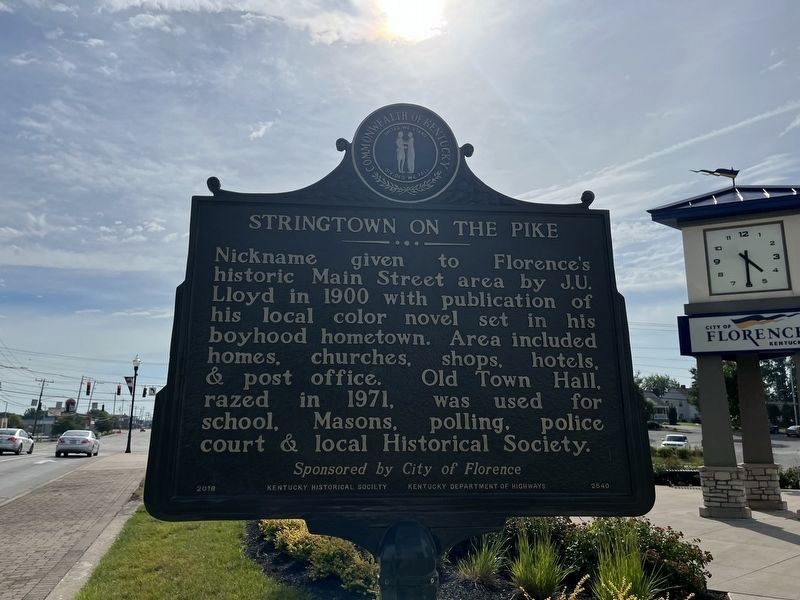 Stringtown on the Pike side of the marker image. Click for full size.