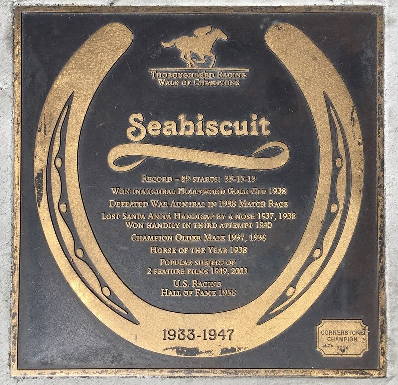 Seabiscuit Marker image. Click for full size.