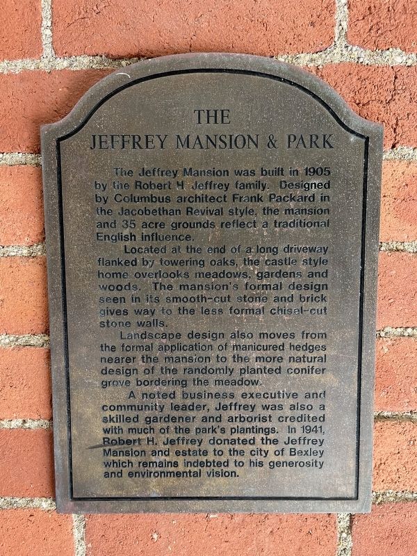 The Jeffrey Mansion & Park Marker image. Click for full size.