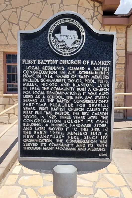 First Baptist Church of Rankin Marker image. Click for full size.