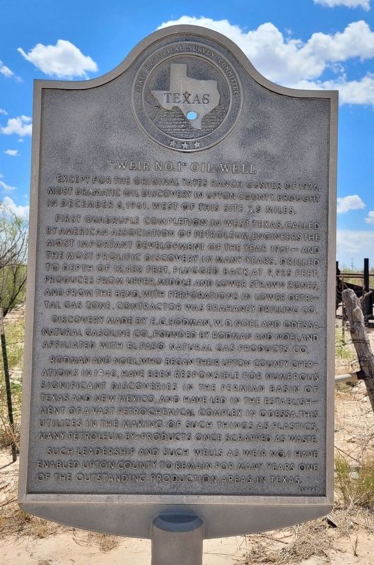 "Weir No.1" Oil Well Marker image. Click for full size.