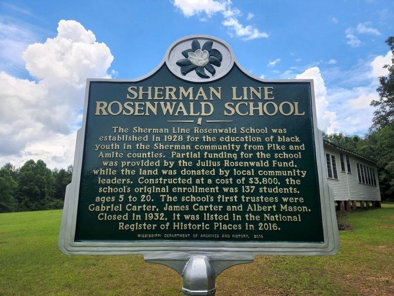 Sherman Line Rosenwald School Marker image. Click for full size.