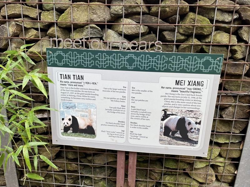 Nearby signage for Tian Tian and Mei Xiang image. Click for full size.