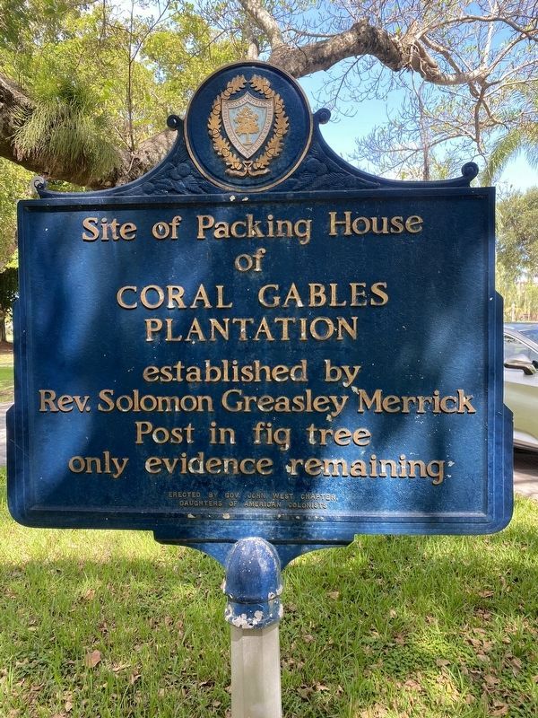Site of Packing House of Coral Gables Plantation Marker image. Click for full size.