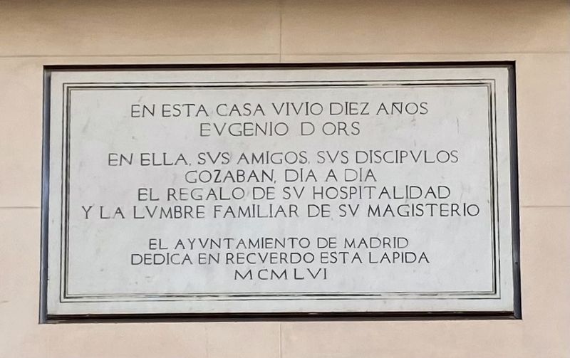 Eugenio d'Ors Marker. Click for full size. Eugenio d'Ors Marker image. Click for full size.