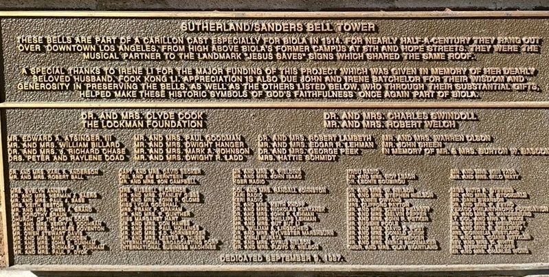 Sutherland/Sanders Bell Tower Marker. Click for full size. Sutherland/Sanders Bell Tower Marker image. Click for full size.