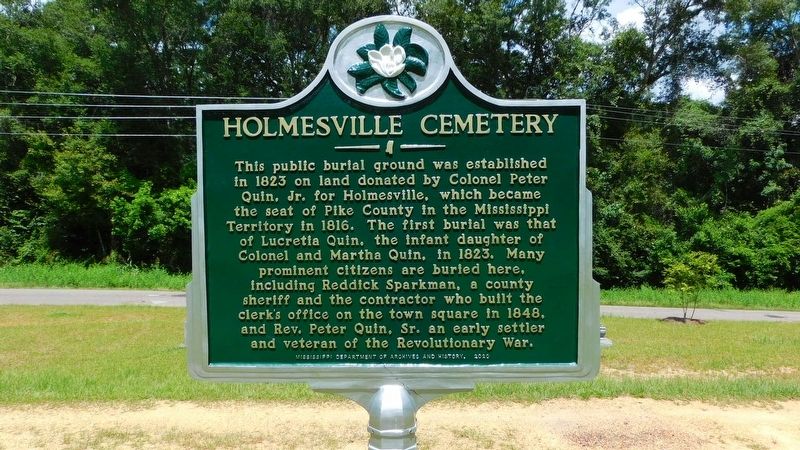 Holmesville Cemetery Marker. Click for full size. Holmesville Cemetery Marker image. Click for full size.