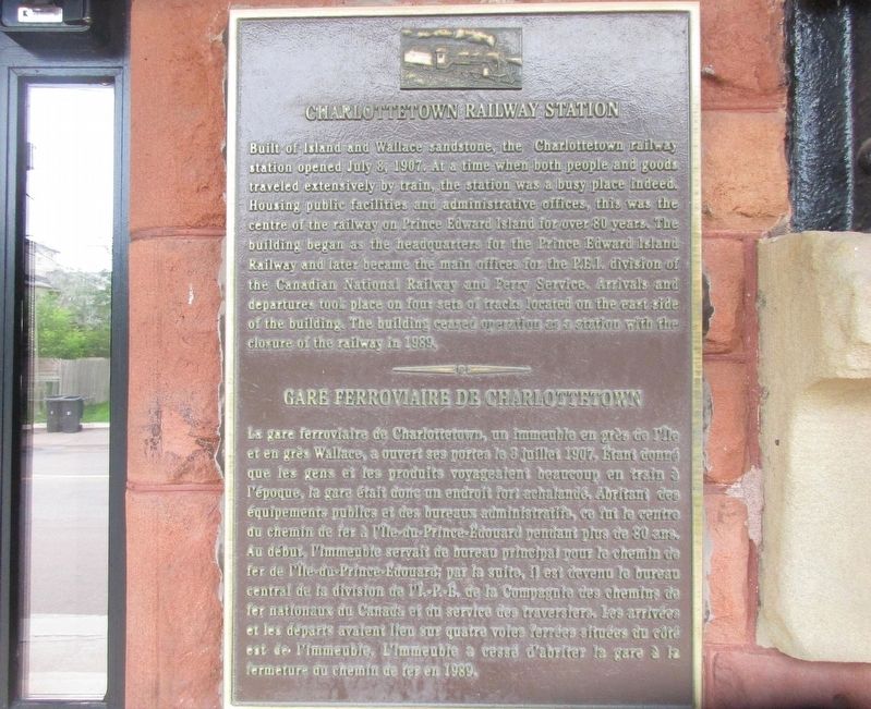 Charlottetown Railway Station Marker. Click for full size. Charlottetown Railway Station Marker image. Click for full size.