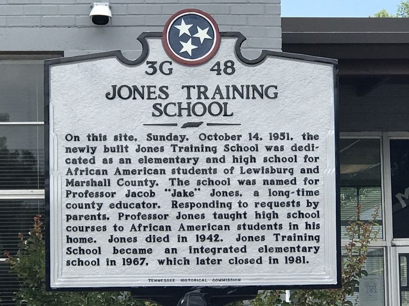 Jones Training School Marker image. Click for full size.