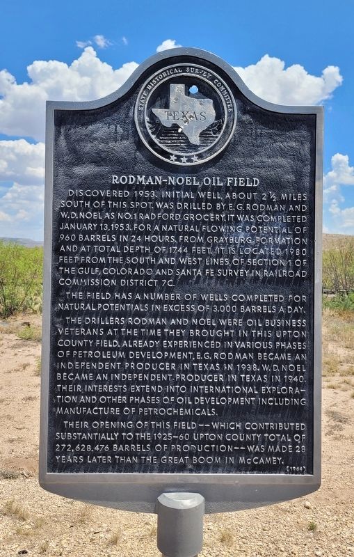 Rodman-Noel Oil Field Marker. Click for full size. Rodman-Noel Oil Field Marker image. Click for full size.
