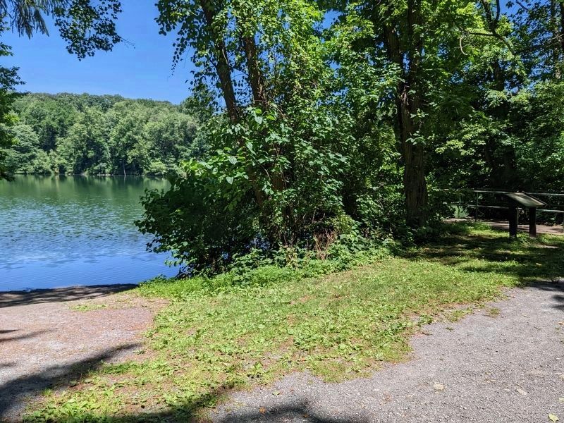 Lake Grubb was formed by the flooded iron ore mine and is now part of Lake Grubb Park image. Click for full size.