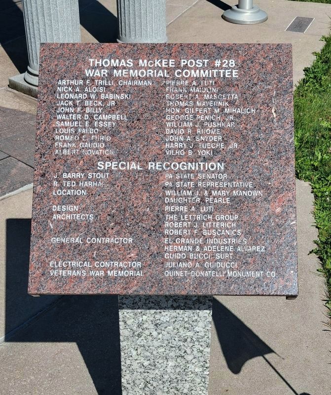 Memorial Committee/Special Recognition Plaque image. Click for full size.