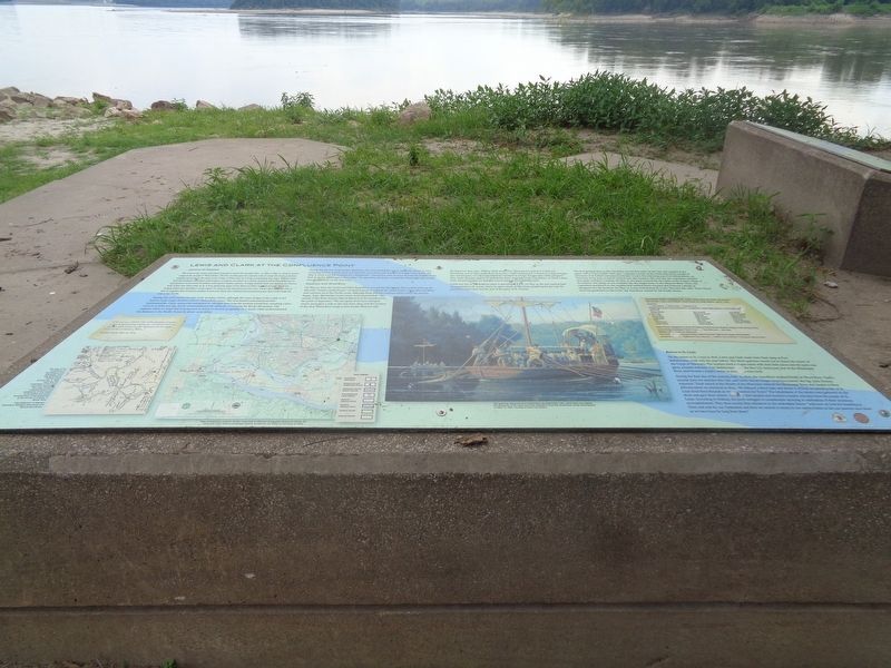 Lewis and Clark at the Confluence Point Marker image. Click for full size.