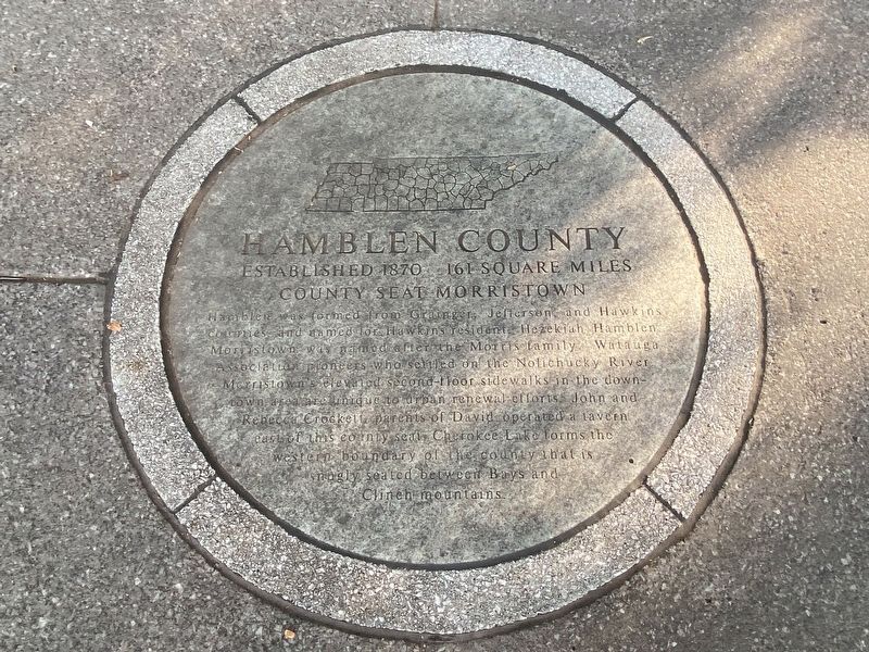 Hamblen County Marker. Click for full size. Hamblen County Marker image. Click for full size.