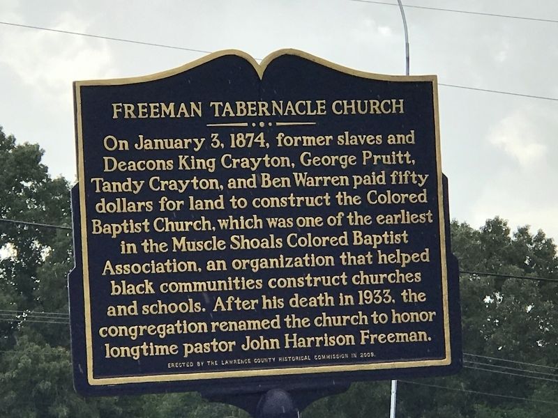 Freeman Tabernacle Church Marker. Click for full size. Freeman Tabernacle Church Marker image. Click for full size.
