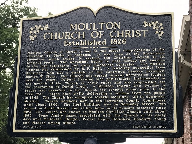 Moulton Church of Christ Marker image. Click for full size.