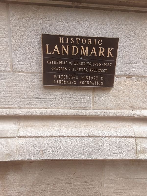 Cathedral of Learning Marker. Click for full size. Cathedral of Learning Marker image. Click for full size.