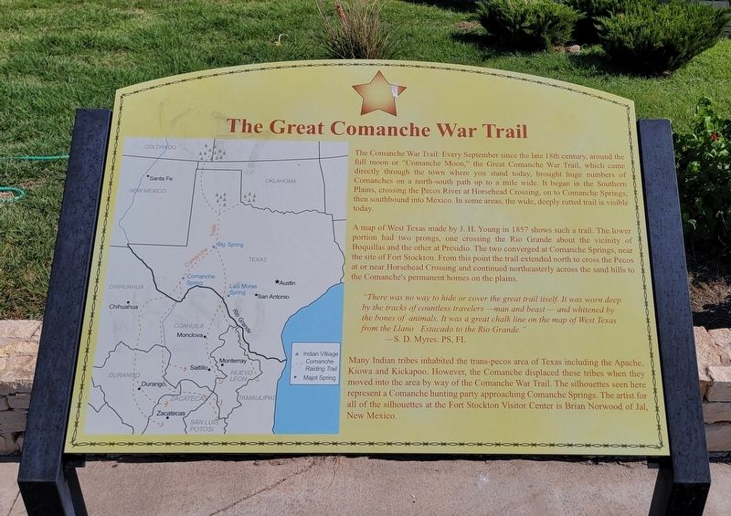 The Great Comanche War Trail Marker image. Click for full size.
