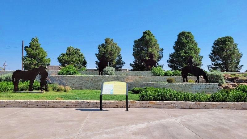 The view of the Great Comanche War Trail Marker from the parking lot area image. Click for full size.