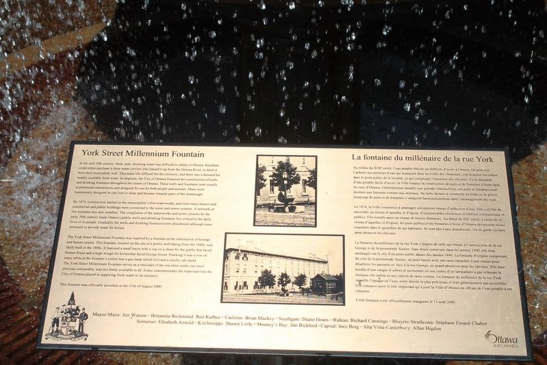 York Street Millennium Fountain Marker. Click for full size. York Street Millennium Fountain Marker image. Click for full size.